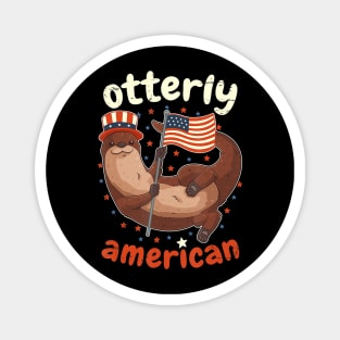 Patriotic Otterly American Flag 4th of July Otter Uncle Sam Magnet